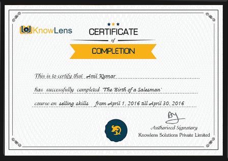 online certification course on sales